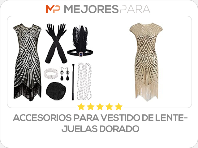 accesorios para vestido de lentejuelas dorado