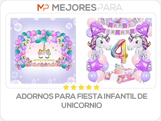 adornos para fiesta infantil de unicornio