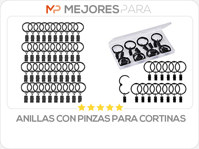 anillas con pinzas para cortinas