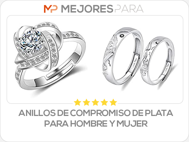 anillos de compromiso de plata para hombre y mujer