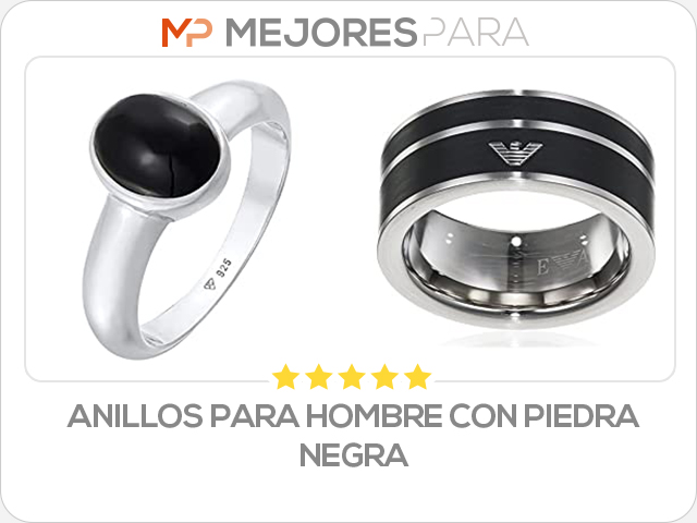 anillos para hombre con piedra negra