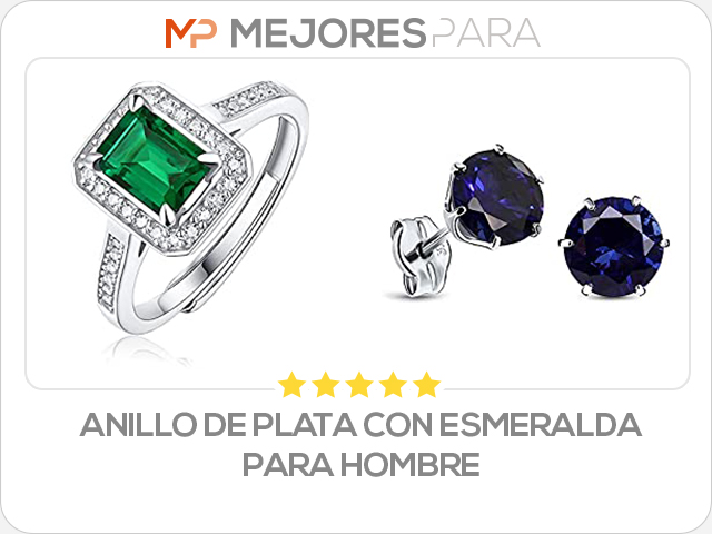 anillo de plata con esmeralda para hombre