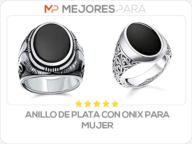 anillo de plata con onix para mujer