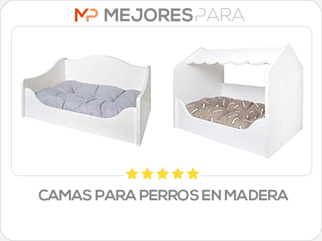 camas para perros en madera