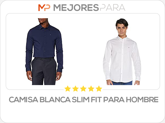 camisa blanca slim fit para hombre