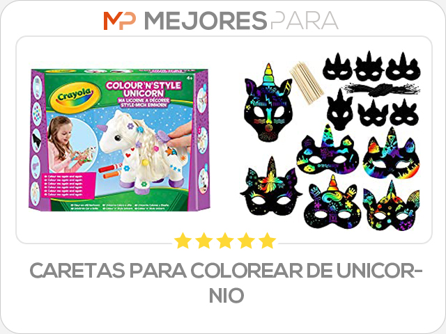 caretas para colorear de unicornio