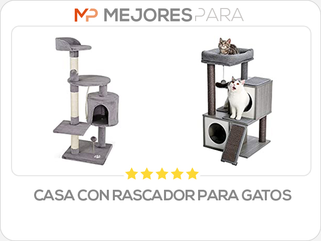 casa con rascador para gatos