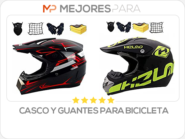 casco y guantes para bicicleta