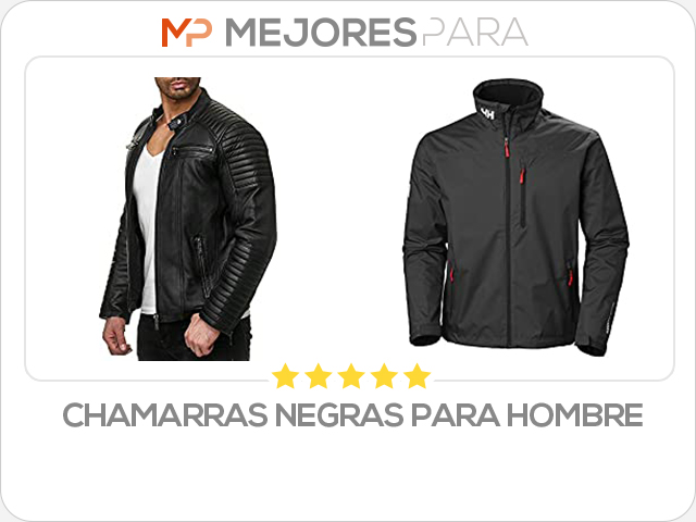 chamarras negras para hombre