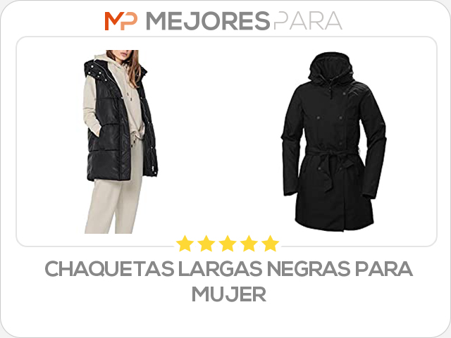 chaquetas largas negras para mujer