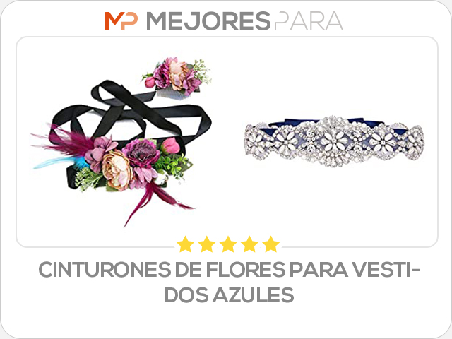 cinturones de flores para vestidos azules