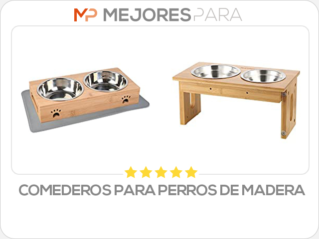 comederos para perros de madera