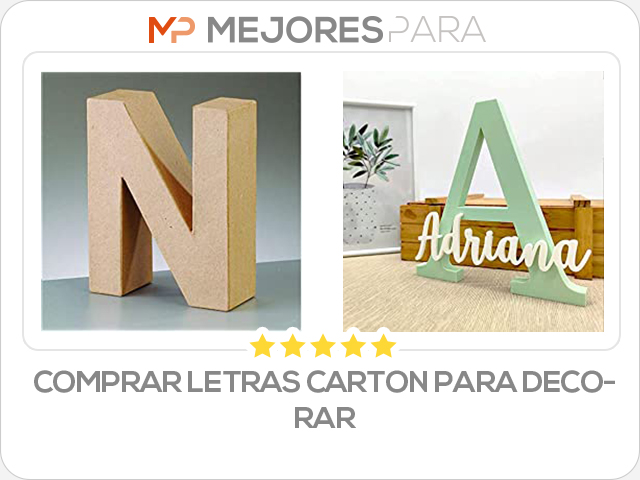 comprar letras carton para decorar