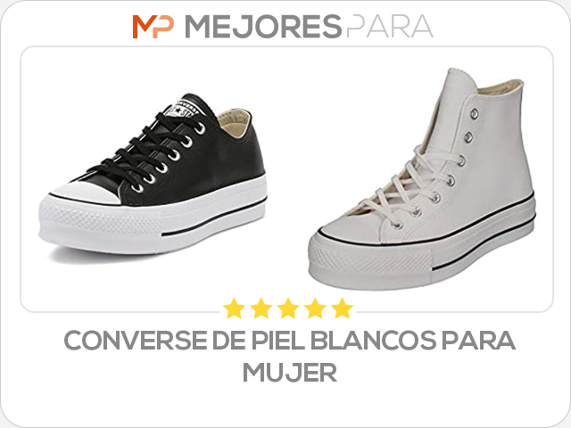 converse de piel blancos para mujer