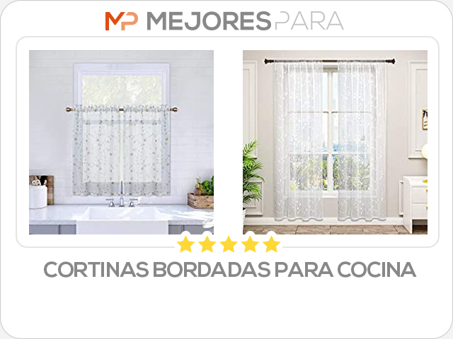 cortinas bordadas para cocina