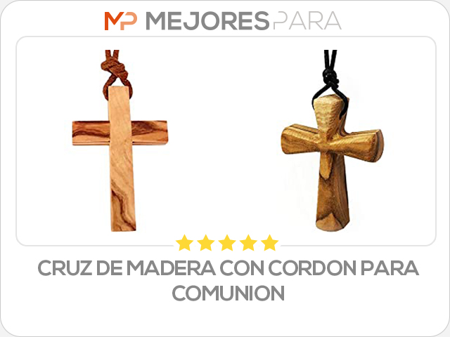 cruz de madera con cordon para comunion