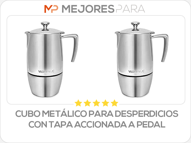 cubo metálico para desperdicios con tapa accionada a pedal