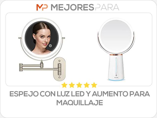 espejo con luz led y aumento para maquillaje