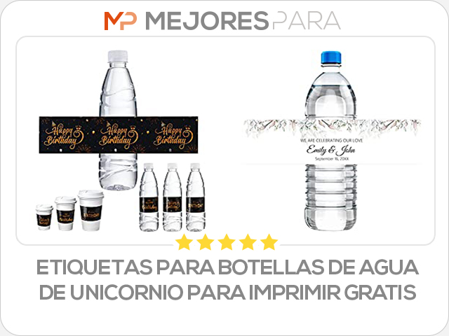 etiquetas para botellas de agua de unicornio para imprimir gratis
