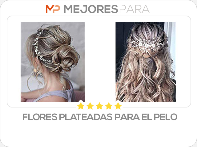 flores plateadas para el pelo