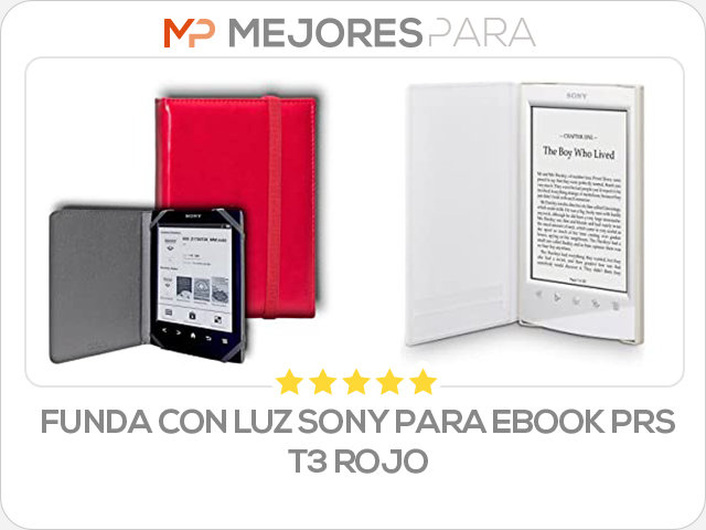 funda con luz sony para ebook prs t3 rojo