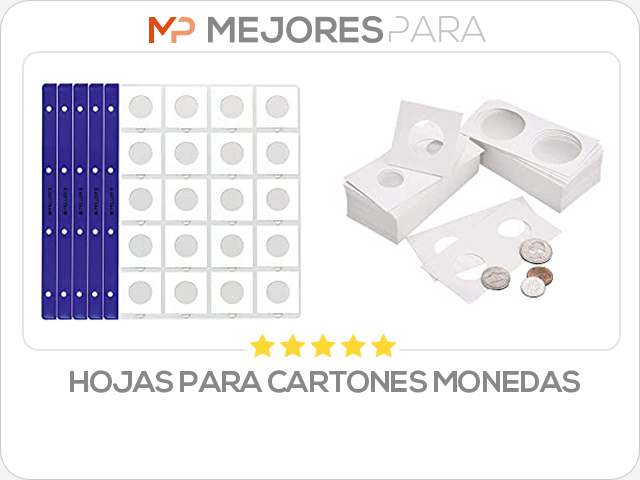 hojas para cartones monedas