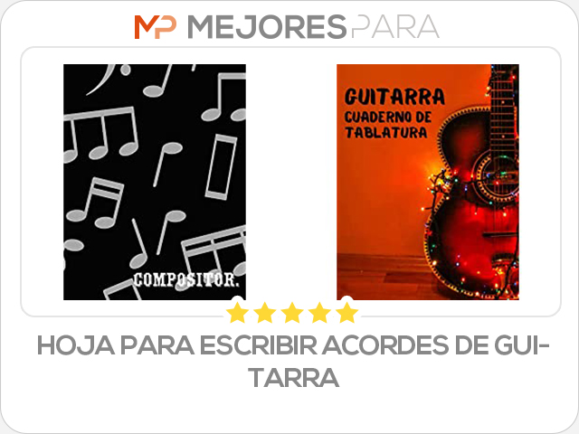 hoja para escribir acordes de guitarra