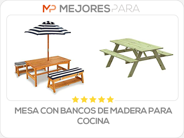 mesa con bancos de madera para cocina