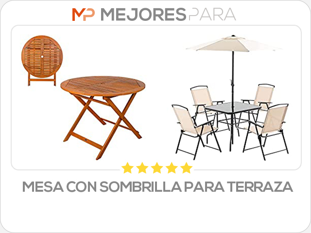 mesa con sombrilla para terraza