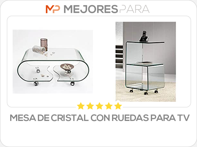 mesa de cristal con ruedas para tv