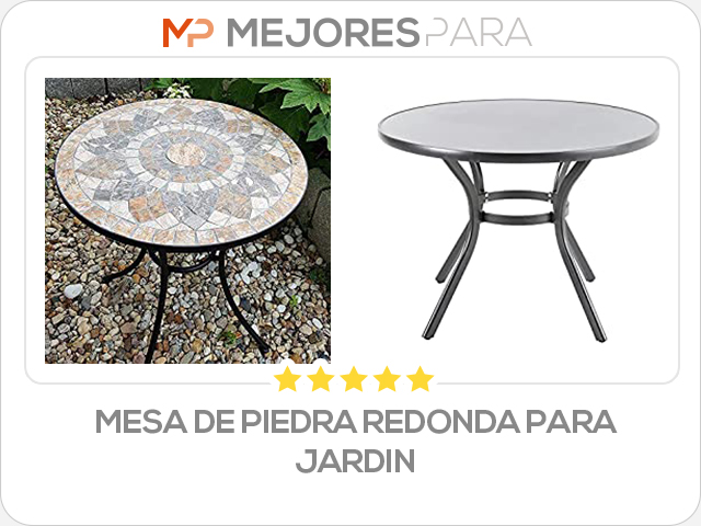 mesa de piedra redonda para jardin