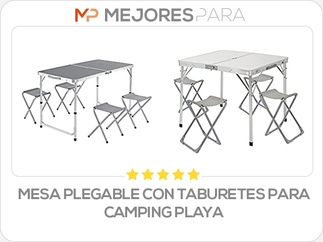 mesa plegable con taburetes para camping playa