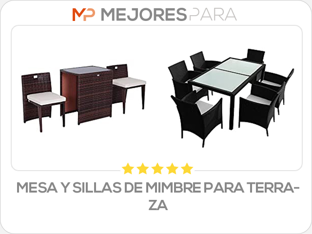 mesa y sillas de mimbre para terraza