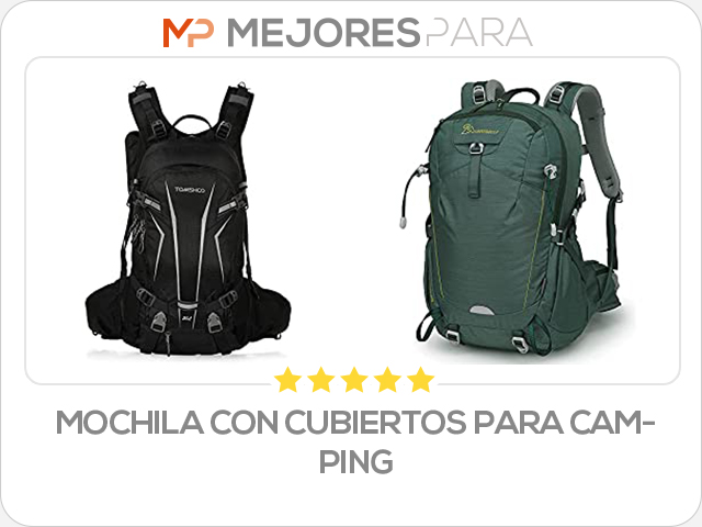 mochila con cubiertos para camping