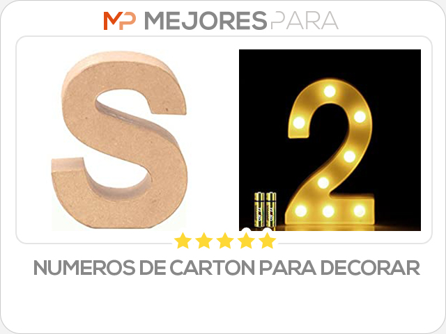 numeros de carton para decorar