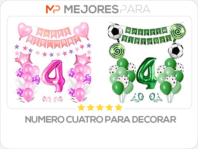 numero cuatro para decorar