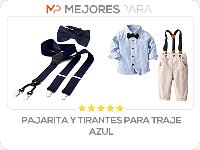 pajarita y tirantes para traje azul