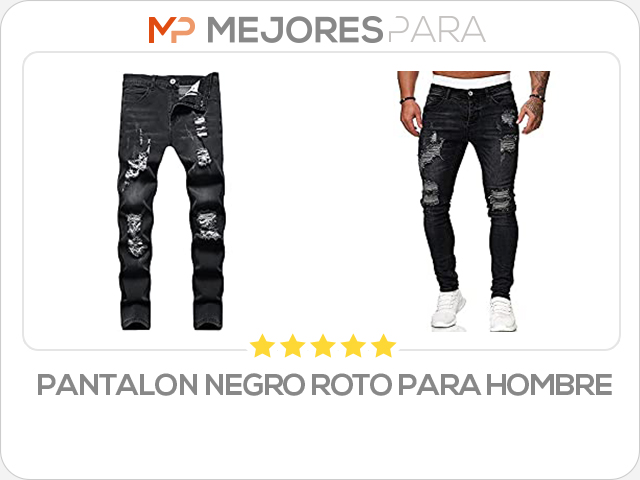 pantalon negro roto para hombre