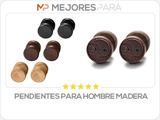 pendientes para hombre madera