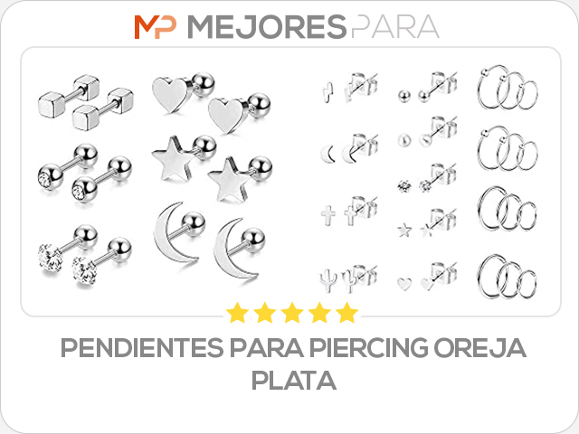 pendientes para piercing oreja plata