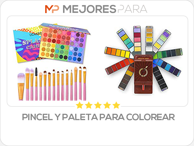 pincel y paleta para colorear