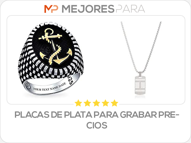 placas de plata para grabar precios