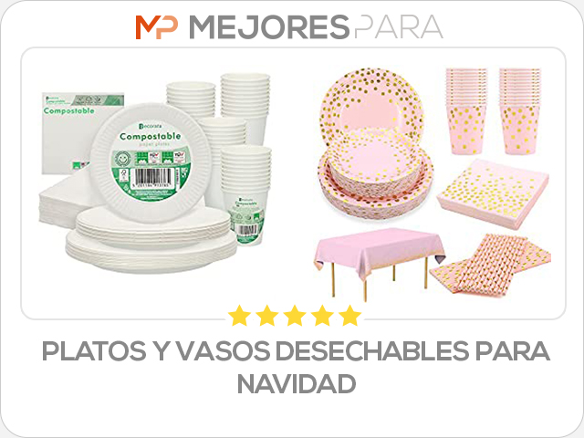 platos y vasos desechables para navidad