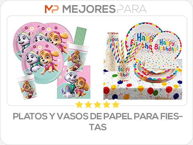 platos y vasos de papel para fiestas