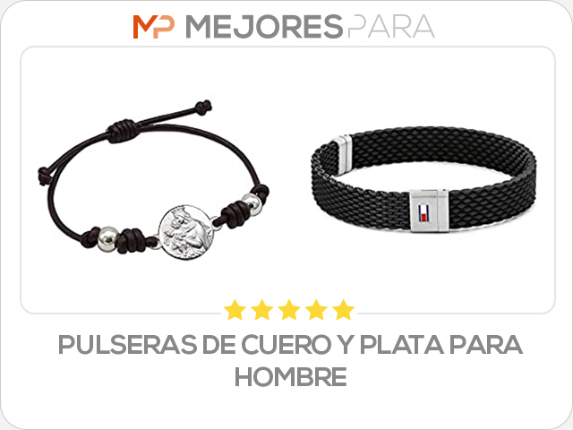 pulseras de cuero y plata para hombre