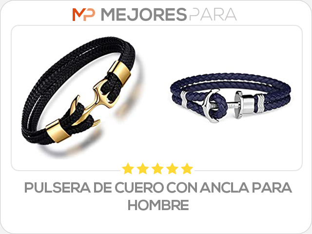 pulsera de cuero con ancla para hombre