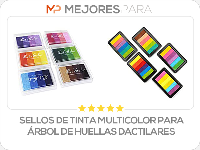 sellos de tinta multicolor para árbol de huellas dactilares