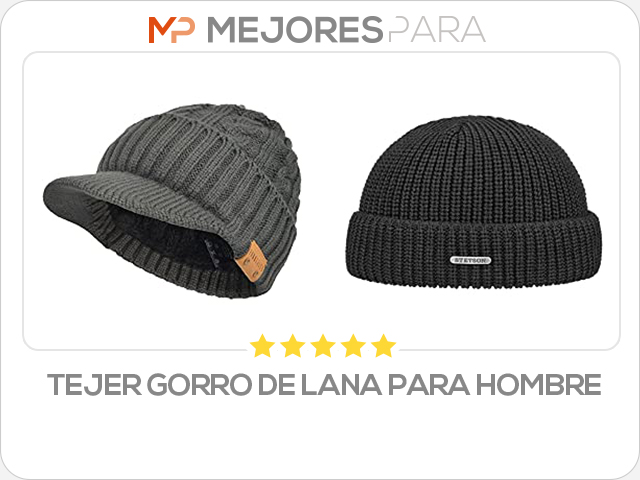 tejer gorro de lana para hombre